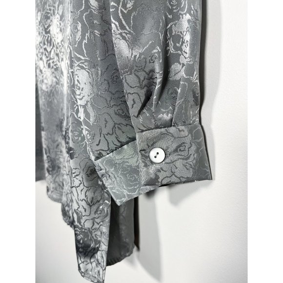 Vintage East West Woman grey blouse with floral print - Picture 7 of 8